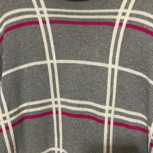 Banana Republic Wo Size XL Gray Fuchsia stripes  Knit Sweater EUC CLEAN - Picture 7 of 10